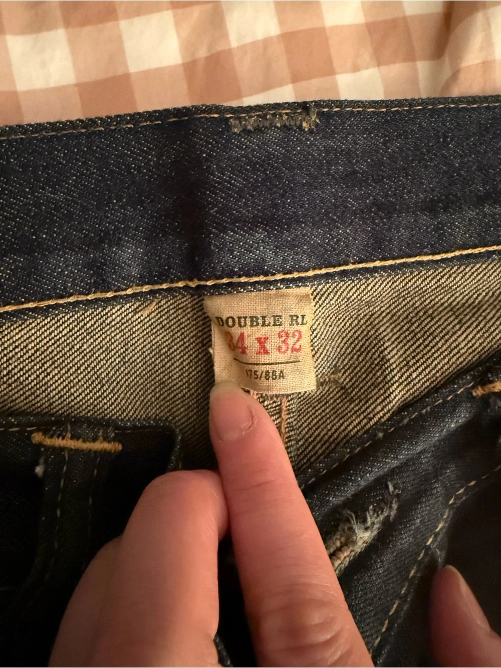 Men’s double RL jeans size 34x32 (altered length ) slim fit